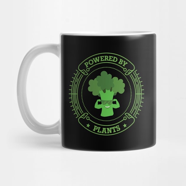 Powered By Plants Funny Vegetarian Vegan Gym by jkshirts